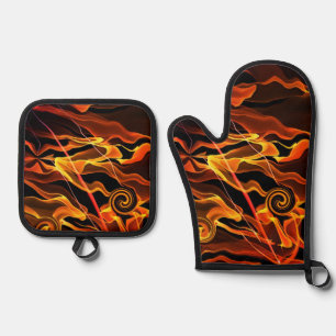 Firelight Oven Mitt & Pot Holder Set