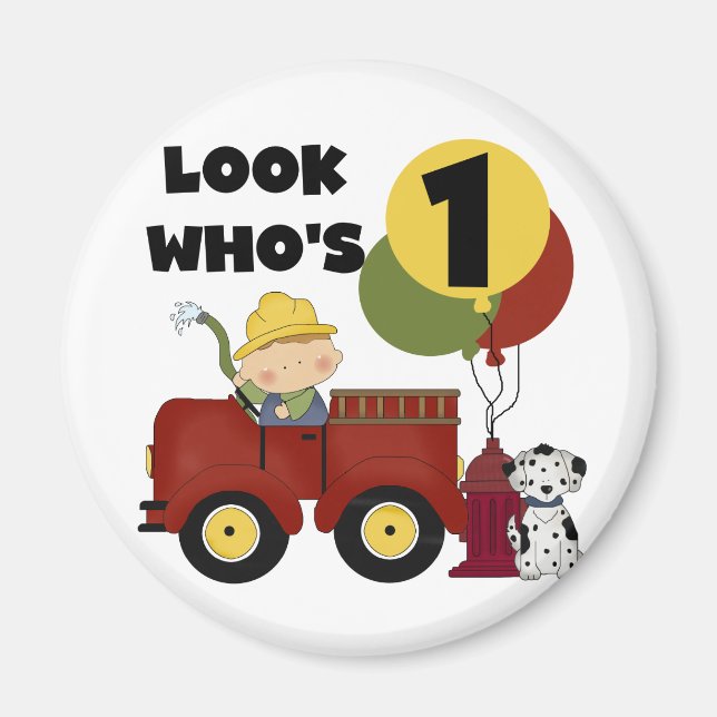 Fireman 1st Birthday Tshirts and Gifts Magnet (Front)