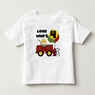 Fireman 4th Birthday Tshirts and Gifts