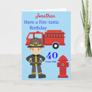 Fireman aged birthday card
