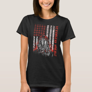 Fireman American Flag Gasmask Firefighter Retired T-Shirt