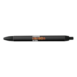 Fireman American Flag Red Line US Firefighter Dad Black Ink Pen