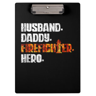 Fireman American Flag Red Line US Firefighter Dad Clipboard