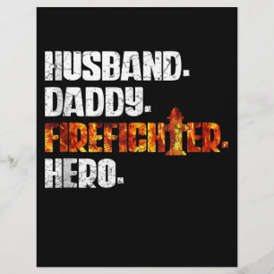 Fireman American Flag Red Line US Firefighter Dad Custom Letterhead