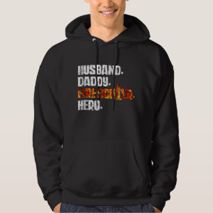 Fireman American Flag Red Line US Firefighter Dad Hoodie