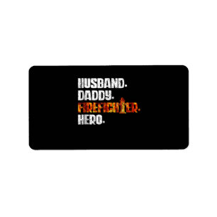 Fireman American Flag Red Line US Firefighter Dad Label