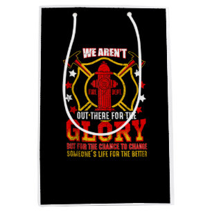 Fireman American Flag Red Line US Firefighter Dad Medium Gift Bag