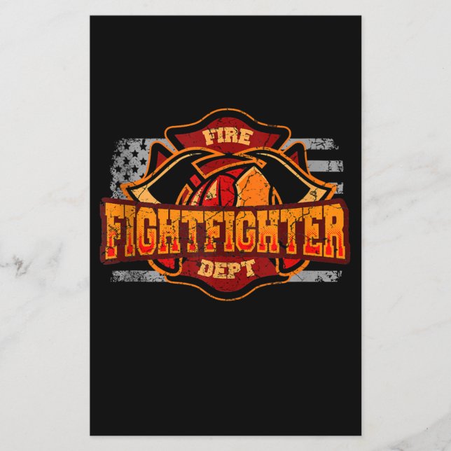 Fireman American Flag Red Line US Firefighter Gift Flyer (Front)