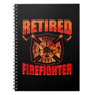 Fireman American Flag Red Line US Firefighter Notebook