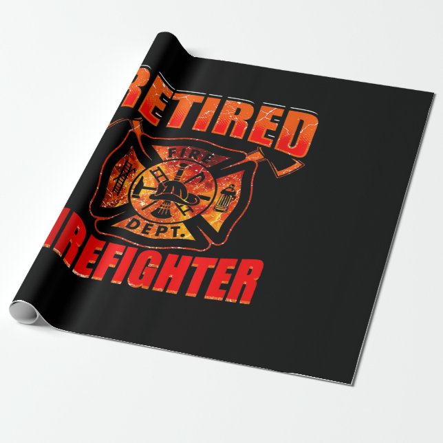 Fireman American Flag Red Line US Firefighter Wrapping Paper (Unrolled)