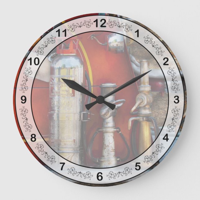 Fireman - An Assortment of Nozzles Large Clock (Front)