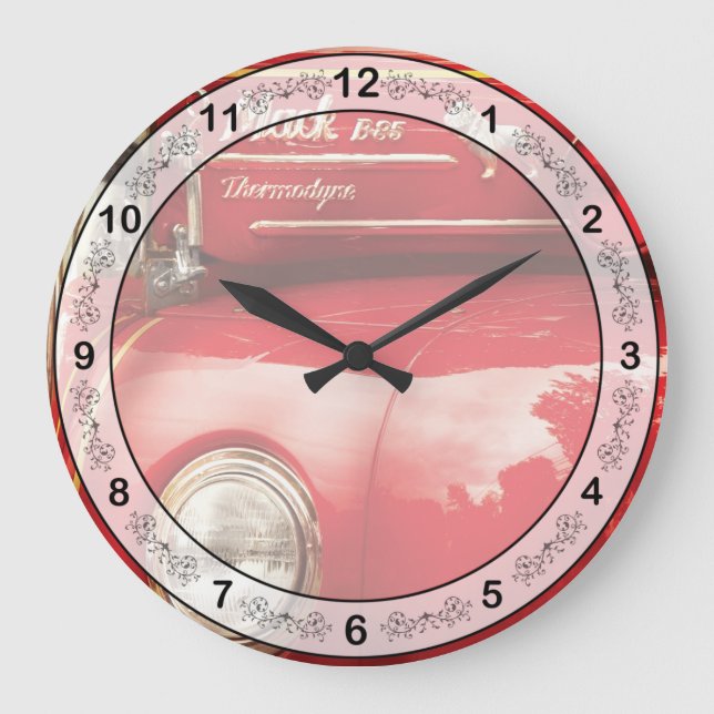Fireman - An old fire truck Large Clock (Front)