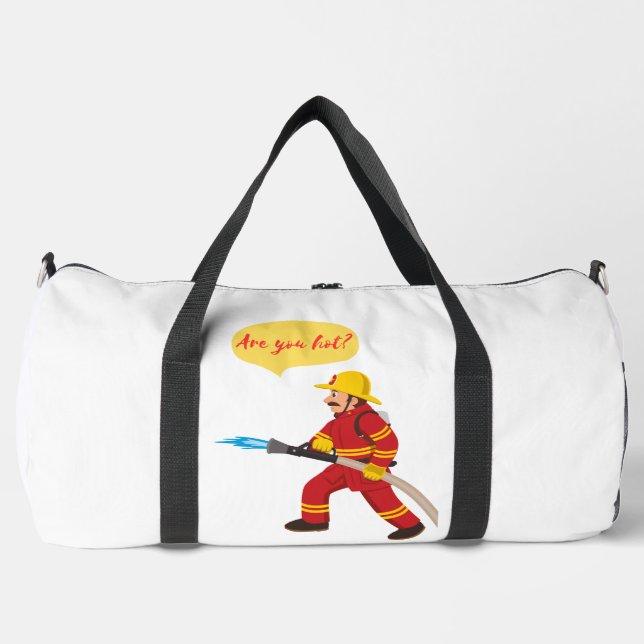 fireman, are you hot? duffle bag (Front)
