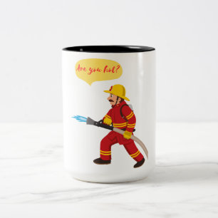 fireman, are you hot? Two-Tone coffee mug