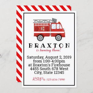 Fireman Birthday Invitation