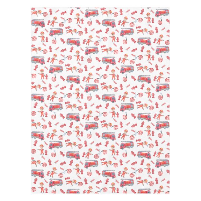 Fireman Birthday Party  Tablecloth (Front)
