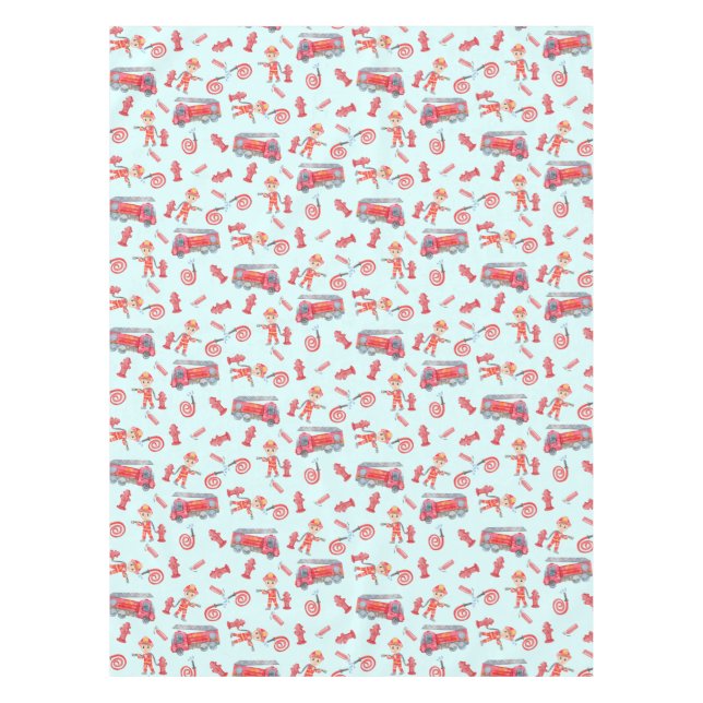 Fireman Birthday Party  Tablecloth (Front)