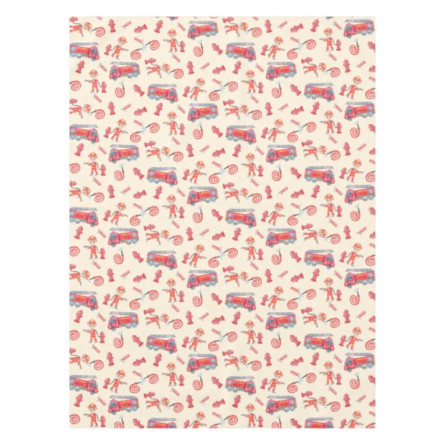 Fireman Birthday Party  Tablecloth (Front)