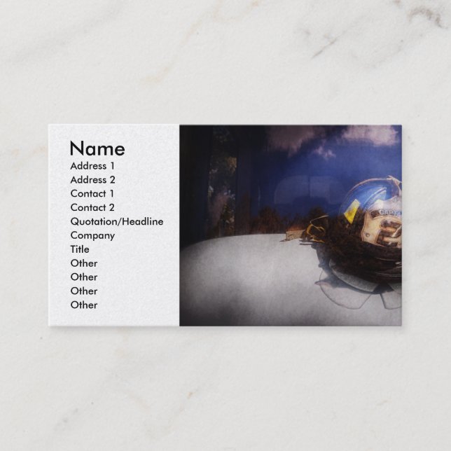Fireman - Captains hat Business Card (Front)