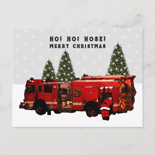 Fireman Christmas Postcard (Front)