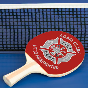 Fireman   Cool Novelty Personalised Ping Pong Paddle
