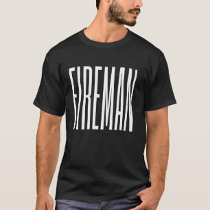 Fireman Cool trendy simple ellegant minimal black T-Shirt
