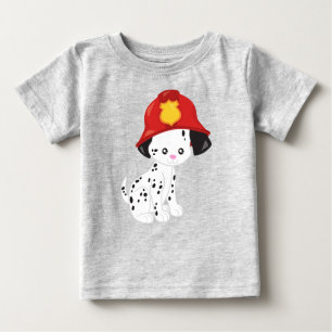Fireman Dog, Cute Dog, Puppy, Doggo, Dalmatian Baby T-Shirt