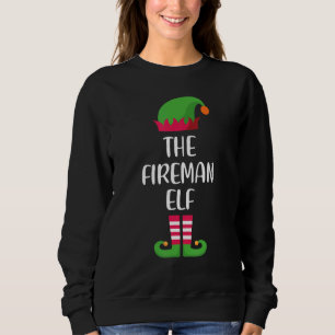 Fireman Elf Family Matching Group Christmas Pajama Sweatshirt