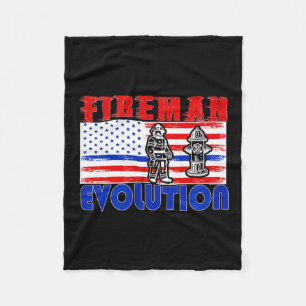 Fireman Evolution Fireman Gift Proud Firefighter Q Fleece Blanket