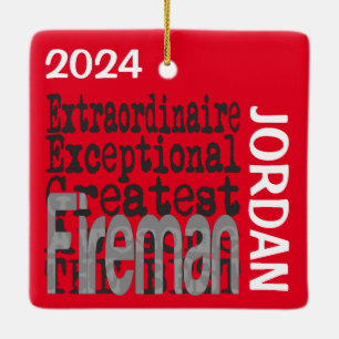Fireman Extraordinaire CUSTOM Ceramic Ornament
