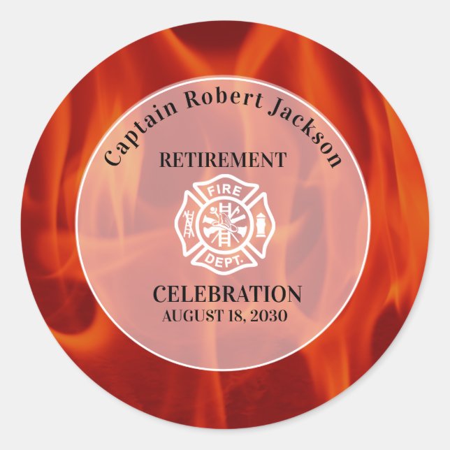 Fireman Fire Badge Firefighter   Classic Round Sticker (Front)