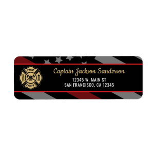 Fireman Fire Department Firefighter Address Return Address Label