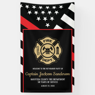 Fireman Fire Department Firefighter Retirement Banner