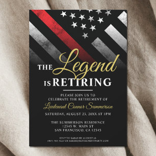 Fireman Fire Department Firefighter Retirement Invitation