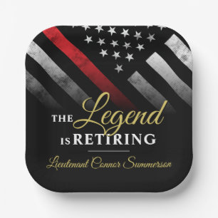 Fireman Fire Department Firefighter Retirement Paper Plate