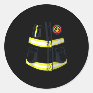 Fireman Firefighter Costume Halloween Classic Round Sticker