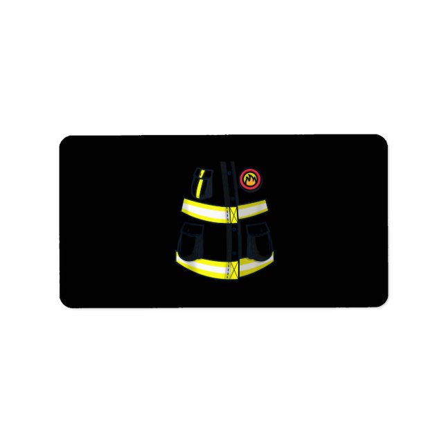 Fireman Firefighter Costume Halloween Label (Front)