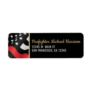 Fireman Firefighter Fire Department Return Address Label