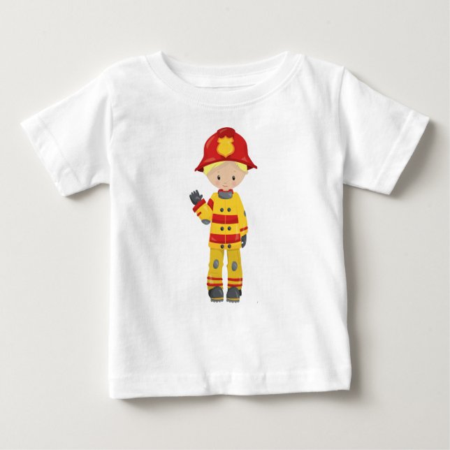 Fireman, Firefighter, Firefighting, Blonde Hair Baby T-Shirt (Front)