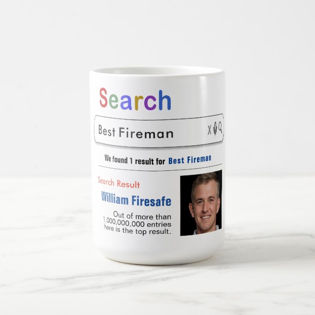 Fireman Funny Custom Best Search Gift Mug (Center)