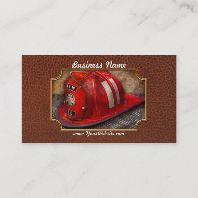 Fireman - Hat - A childhood dream Business Card (Front)