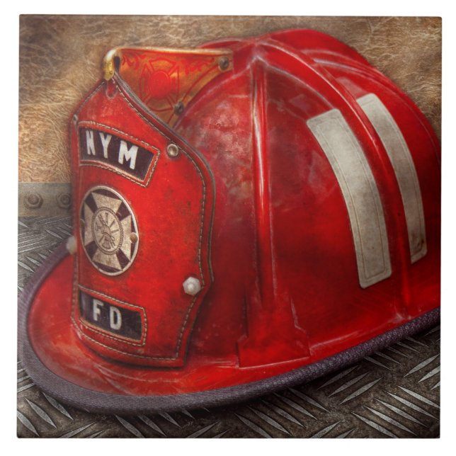 Fireman - Hat - A childhood dream Ceramic Tile (Front)