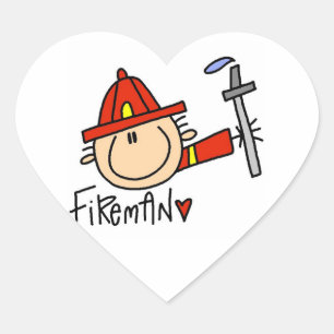 Fireman Heart Sticker