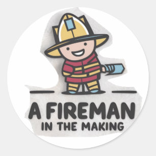 Fireman learner. Future Firefighter Classic Round Sticker
