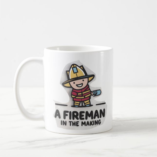 Fireman learner. Future Firefighter  Coffee Mug (Left)