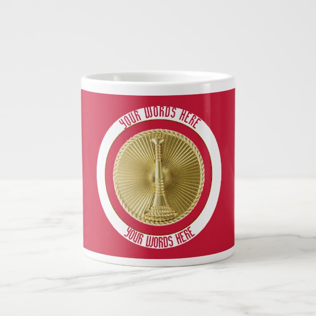Fireman Lieutenant Bugle Custom Large Coffee Mug (Front)