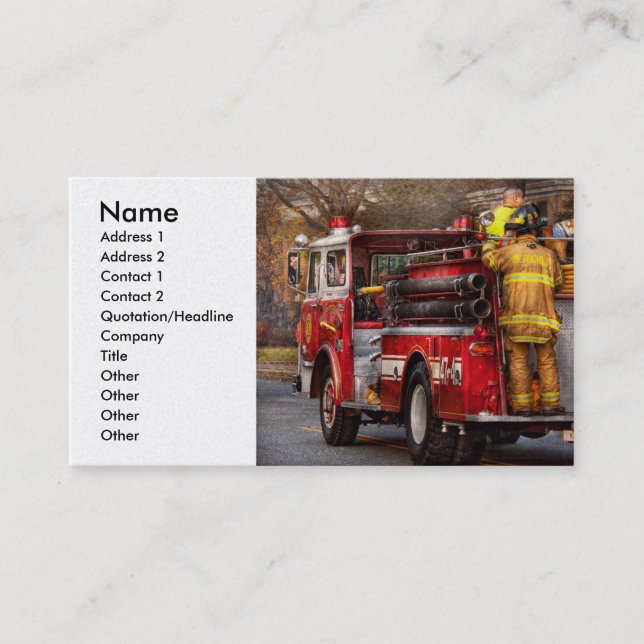 Fireman - Metuchen Fire Department Business Card (Front)
