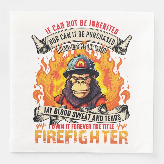 Fireman Monkey Napkin (Front)