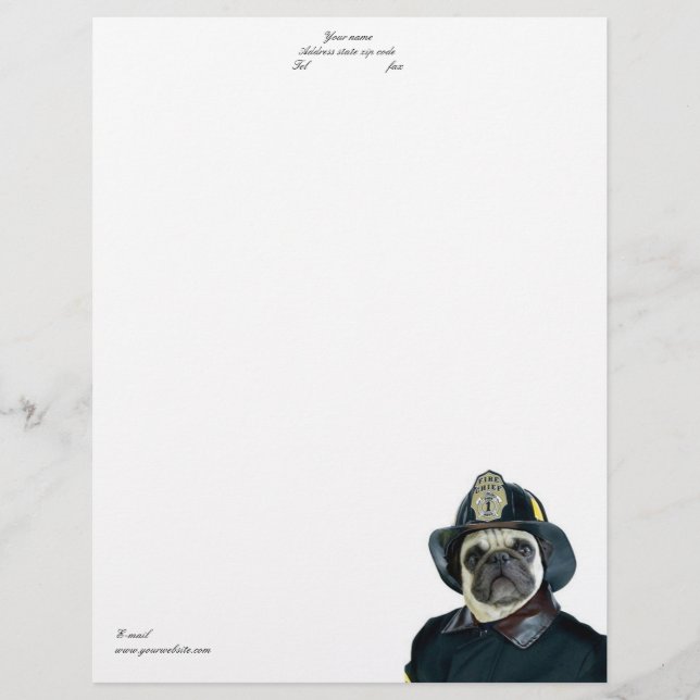 Fireman pug letterhead (Front)