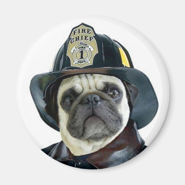 Fireman Pug magnet (Front)